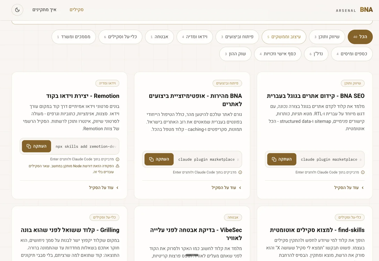 ארסנל הסקילים של BNA